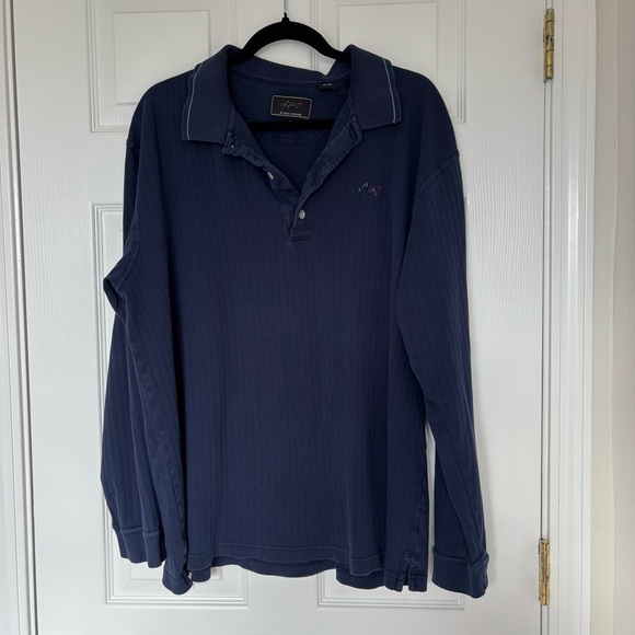 Men's Greg Norman Navy Blue Long Sleeve Golf Polo Size Extra Large - Picture 1 of 8